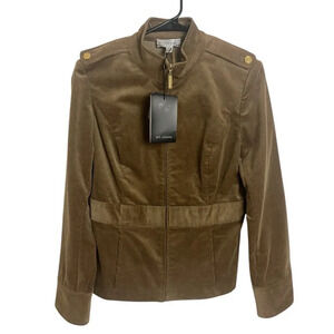 St John Knits Sport Corduroy Fabric Jacket Caramel Size P NWT MSRP $900